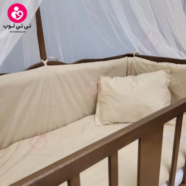 تخت کنار مادری سلیکا solika مدل 105 رنگ فندقی سرویس کرم