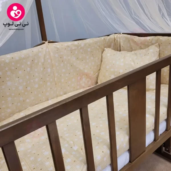 تخت کنار مادری سلیکا solika مدل 105 رنگ فندقی سرویس کرم ستاره