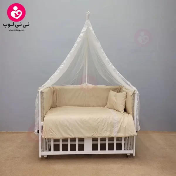 تخت کنار مادری سلیکا solika مدل 105 رنگ سفید کرم ساده