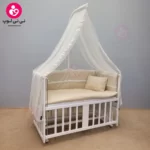 تخت کنار مادری سلیکا solika مدل 105 رنگ سفید سرویس کرم ویژه