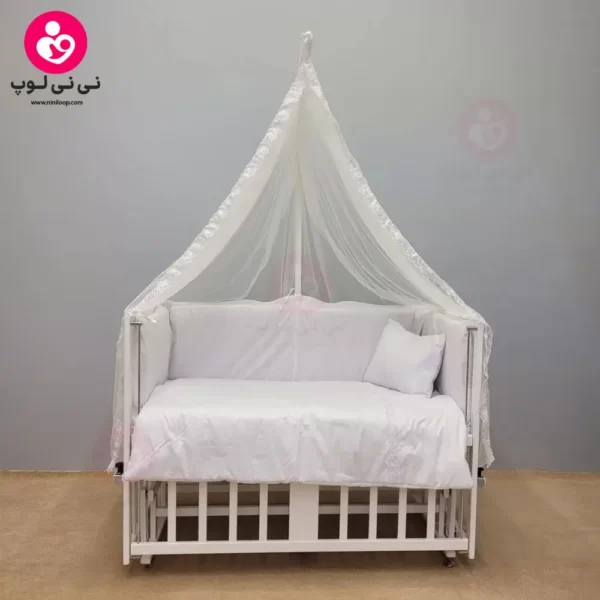 تخت کنار مادری سلیکا solika مدل 105 رنگ سفید سرویس سفید ساده