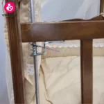 تخت کنار مادری سلیکا solika مدل 105 رنگ فندقی پارچه کرم ویژه