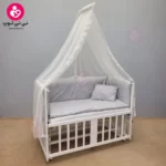 تخت کنار مادری سلیکا solika مدل 105 رنگ سفید سرویس طوسی ستاره