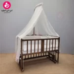 تخت کنار مادری سلیکا solika مدل 105 رنگ فندقی سرویس سفید ویژه