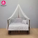 تخت کنار مادری سلیکا solika مدل 105 رنگ فندقی سرویس طوسی ستاره