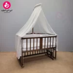 تخت کنار مادری سلیکا solika مدل 105 رنگ فندقی سرویس سفید
