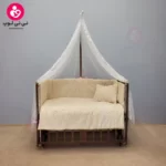 تخت کنار مادری سلیکا solika مدل 105 رنگ فندقی سرویس کرم ستاره