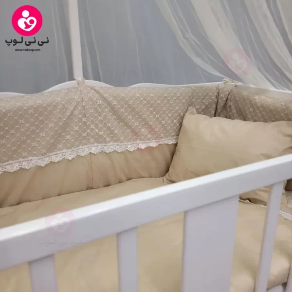 تخت کنار مادری سلیکا solika مدل 105 رنگ سفید سرویس کرم ویژه
