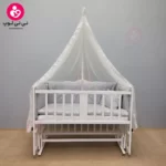 تخت کنار مادری سلیکا solika مدل 105 رنگ سفید سرویس طوسی ستاره