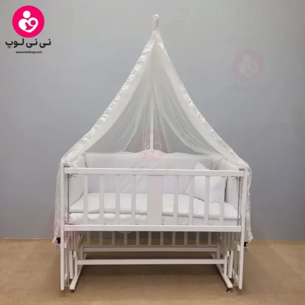 تخت کنار مادری سلیکا solika مدل 105 رنگ سفید سرویس سفید ساده