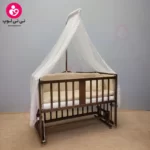 تخت کنار مادری سلیکا solika مدل 105 رنگ فندقی سرویس کرم