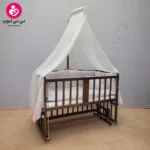 تخت کنار مادری سلیکا solika مدل 105 رنگ فندقی سرویس طوسی ستاره