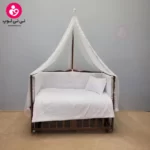 تخت کنار مادری سلیکا solika مدل 105 رنگ فندقی سرویس سفید