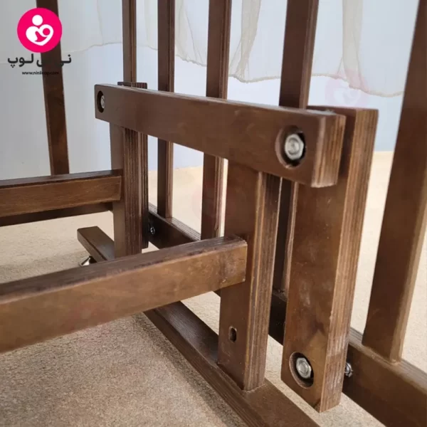 تخت کنار مادری سلیکا solika مدل 105 رنگ فندقی پارچه کرم ویژه