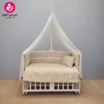 تخت کنار مادری سلیکا solika مدل 105 رنگ سفید سرویس کرم ویژه