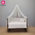 تخت کنار مادری سلیکا solika مدل 105 رنگ فندقی سرویس سفید ویژه