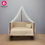 تخت کنار مادری سلیکا solika مدل 105 رنگ فندقی سرویس کرم