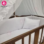 تخت کنار مادری سلیکا solika مدل 105 رنگ فندقی سرویس سفید