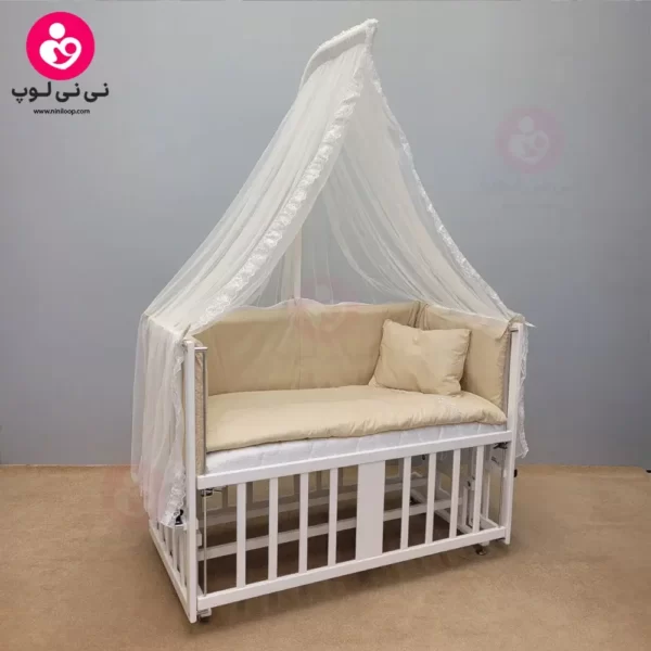 تخت کنار مادری سلیکا solika مدل 105 رنگ سفید کرم ساده