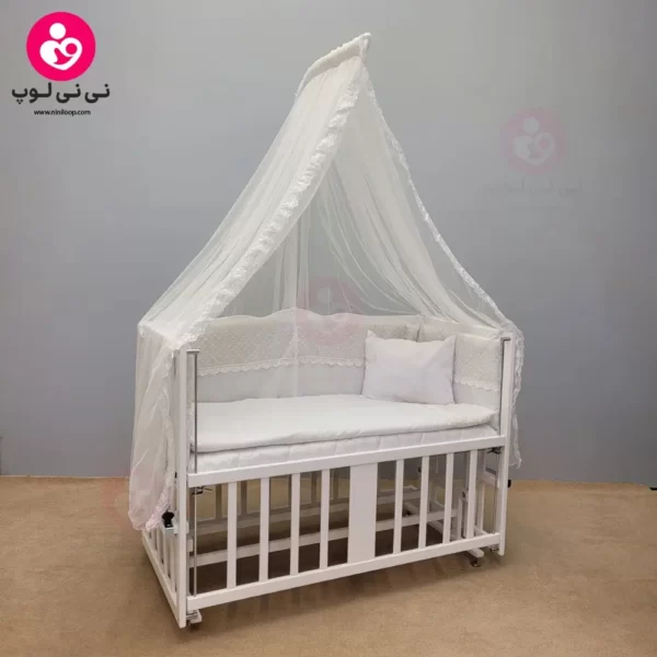 تخت کنار مادری سلیکا solika مدل 105 رنگ سفید سرویس سفید ویژه