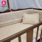 تخت کنار مادری سلیکا solika مدل 105 رنگ فندقی پارچه کرم ویژه