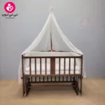 تخت کنار مادری سلیکا solika مدل 105 رنگ فندقی سرویس سفید ویژه