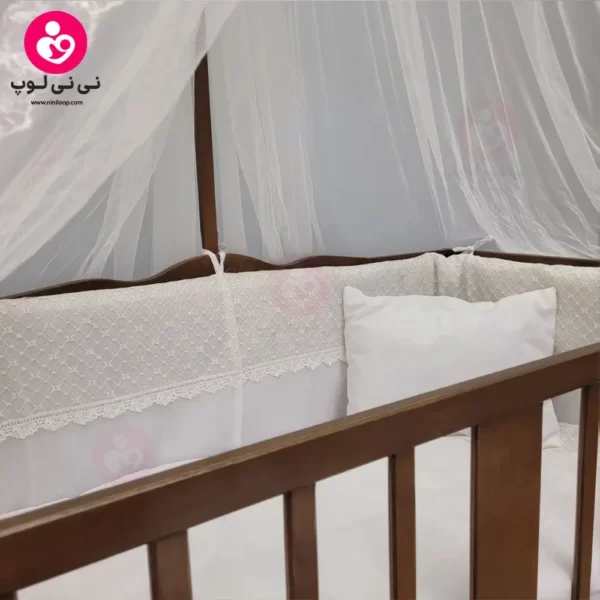 تخت کنار مادری سلیکا solika مدل 105 رنگ فندقی سرویس سفید ویژه