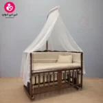 تخت کنار مادری سلیکا solika مدل 105 رنگ فندقی پارچه کرم ویژه