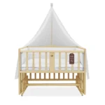 تخت کنار مادر چوبی سلیکا وود Solika wood مدل ساینا 90رنگ چوب با سرویس خواب سفید