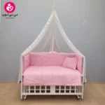 تخت کنار مادری سلیکا solika مدل 105 رنگ سفید سرویس صورتی ستاره
