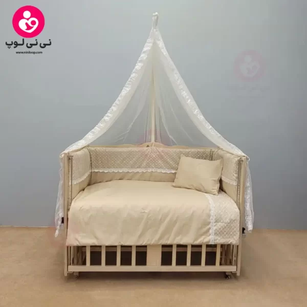تخت کنار مادری سلیکا solika مدل 105 رنگ چوب رنگ سرویس کرم ویژه