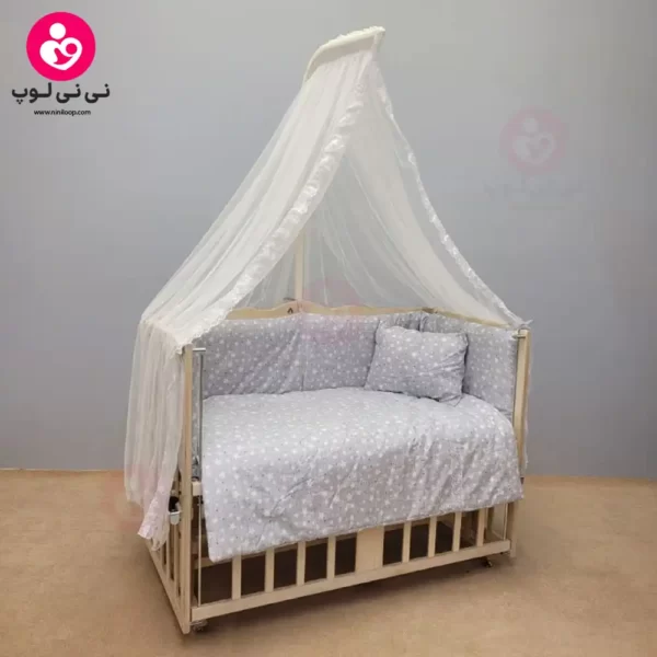 تخت کنار مادری سلیکا solika مدل 105 رنگ چوب رنگ سرویس طوسی ستاره