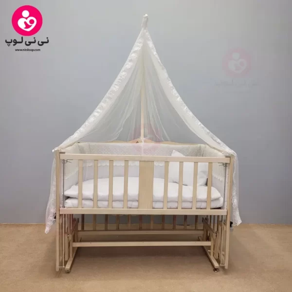 تخت کنار مادری سلیکا solika مدل 105 رنگ چوب رنگ سرویس سفید ویژه