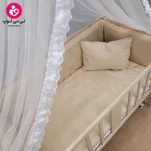 تخت کنار مادری سلیکا solika مدل 105 رنگ چوب رنگ سرویس کرم ساده