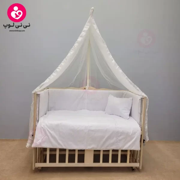 تخت کنار مادری سلیکا solika مدل 105 رنگ چوب رنگ سرویس سفید ساده