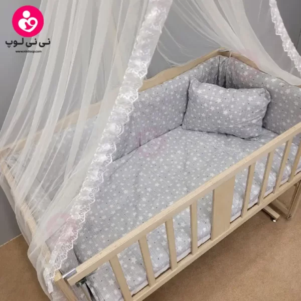 تخت کنار مادری سلیکا solika مدل 105 رنگ چوب رنگ سرویس طوسی ستاره