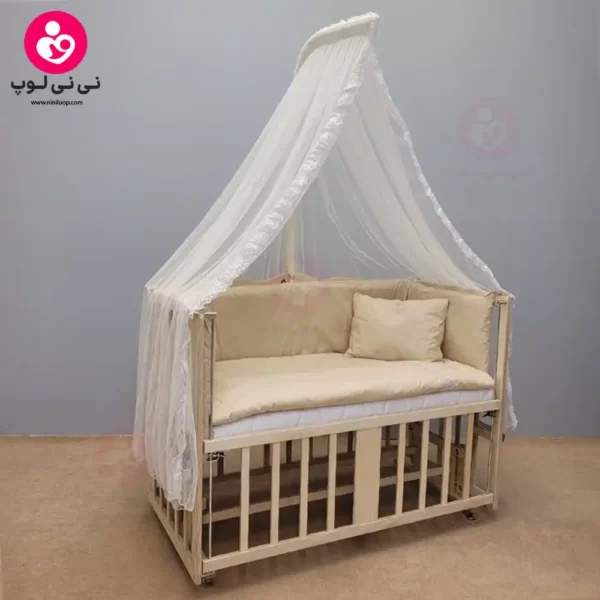 تخت کنار مادری سلیکا solika مدل 105 رنگ چوب رنگ سرویس کرم ساده