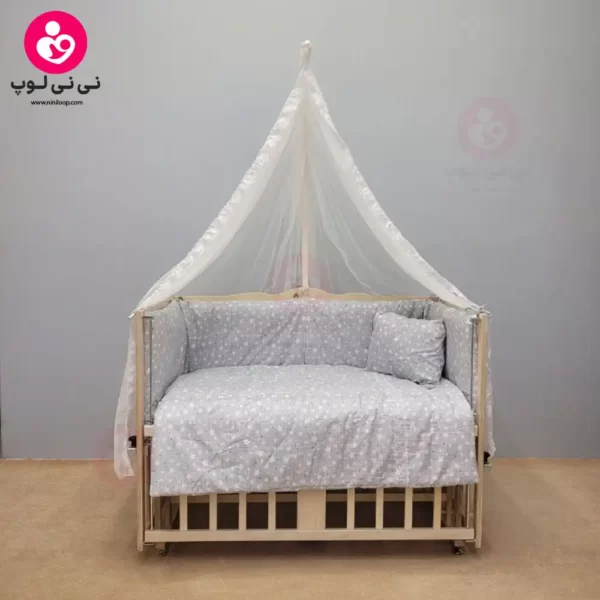 تخت کنار مادری سلیکا solika مدل 105 رنگ چوب رنگ سرویس طوسی ستاره