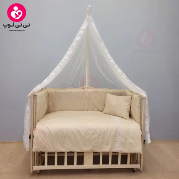 تخت کنار مادری سلیکا solika مدل 105 رنگ چوب رنگ سرویس کرم ساده