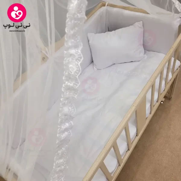 تخت کنار مادری سلیکا solika مدل 105 رنگ چوب رنگ سرویس سفید ساده