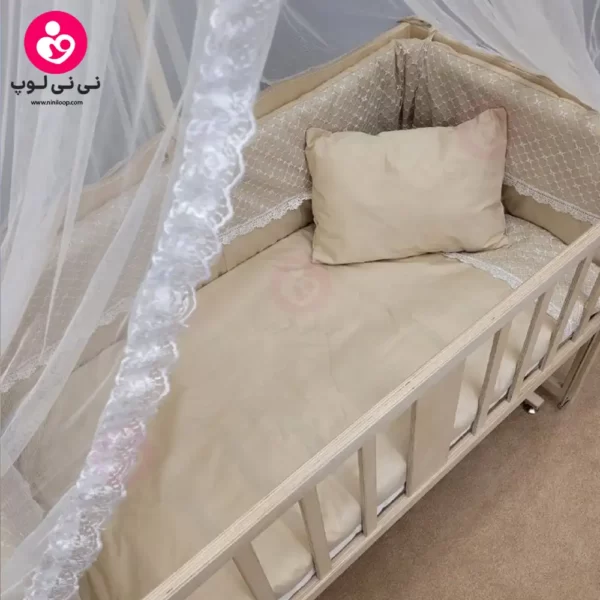تخت کنار مادری سلیکا solika مدل 105 رنگ چوب رنگ سرویس کرم ویژه