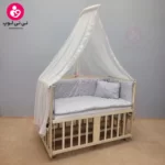 تخت کنار مادری سلیکا solika مدل 105 رنگ چوب رنگ سرویس طوسی ستاره