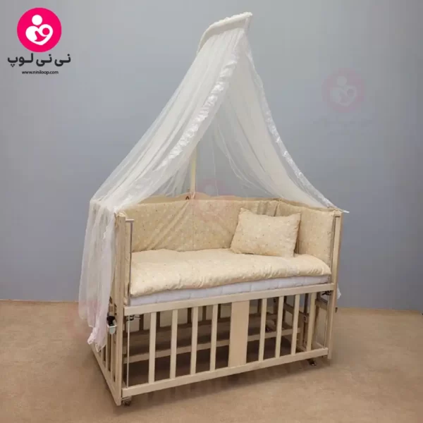تخت کنار مادری سلیکا solika مدل 105 رنگ چوب رنگ سرویس کرم ستاره