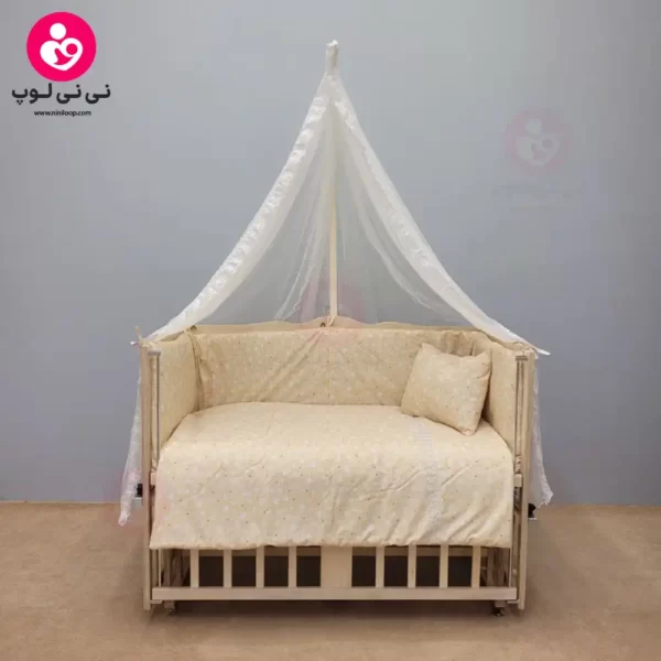 تخت کنار مادری سلیکا solika مدل 105 رنگ چوب رنگ سرویس کرم ستاره