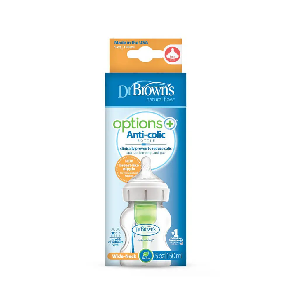 شیشه شیر طلقی 150 میل پهن آپشن پلاس دکتر براون Dr Browns