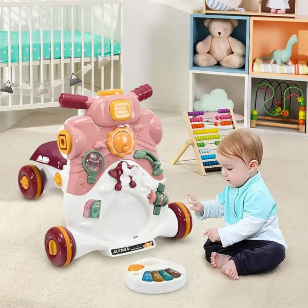 واکر کودک موزیکال 2 کاره فان ترولی Fun Trolley مدل 2in1 رنگ صورتی
