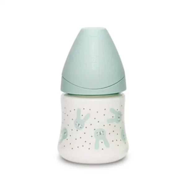 شیشه شیر سری گرد 150 میل سواوینکس Suavinex طرح خرگوش رنگ سبز