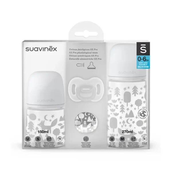 ست آغازین شیشه شیر و پستانک سواوینکس Suavinex طرح روباه