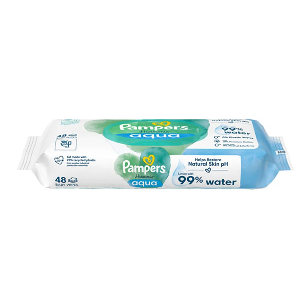 دستمال مرطوب 99 درصد آب پمپرز Pampers بسته 48 عددی