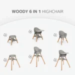 صندلی غذای کودک کیکابو Kikkaboo مدل Woody 6in1